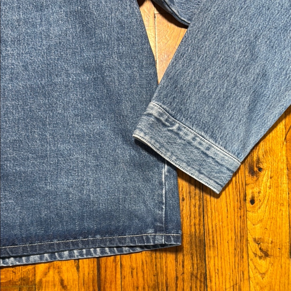 YONY Denim Chore Jacket Made in USA Medium Blue Wash Patch Pocket Minimal XL - Picture 13 of 13